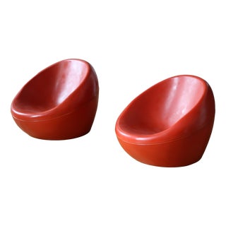 Space Age Armchairs in Fiberglass, 1960s, Set of 2 For Sale