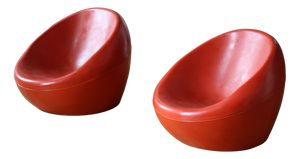 Space Age Armchairs in Fiberglass, 1960s, Set of 2
