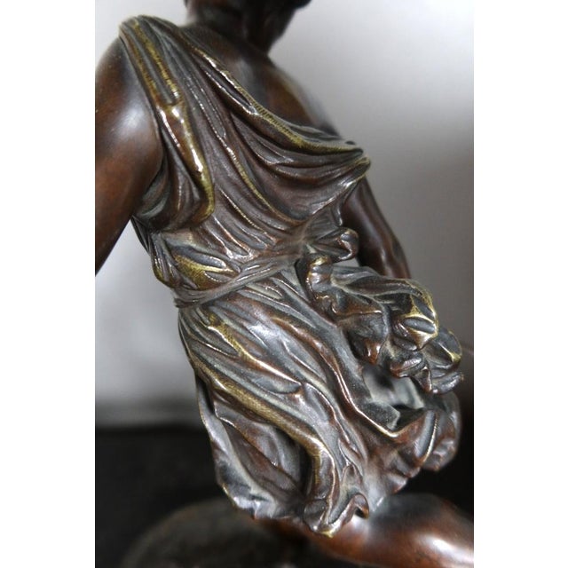 Duchoiselle, The Child with the Hoop, 1800s, Bronze For Sale - Image 3 of 11