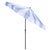 Baby Blue Meze 9 Ft Crank Umbrella, Baby Blue Cabana Stripe/Brown Pole For Sale - Image 8 of 9
