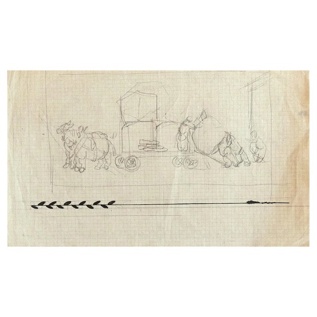 Gabriele Galantara, Figures, Original Drawing, Early 20th Century For Sale