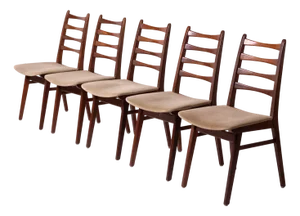 Mid-Century Teak Dining Chairs, Denmark, 1960s, Set of 5