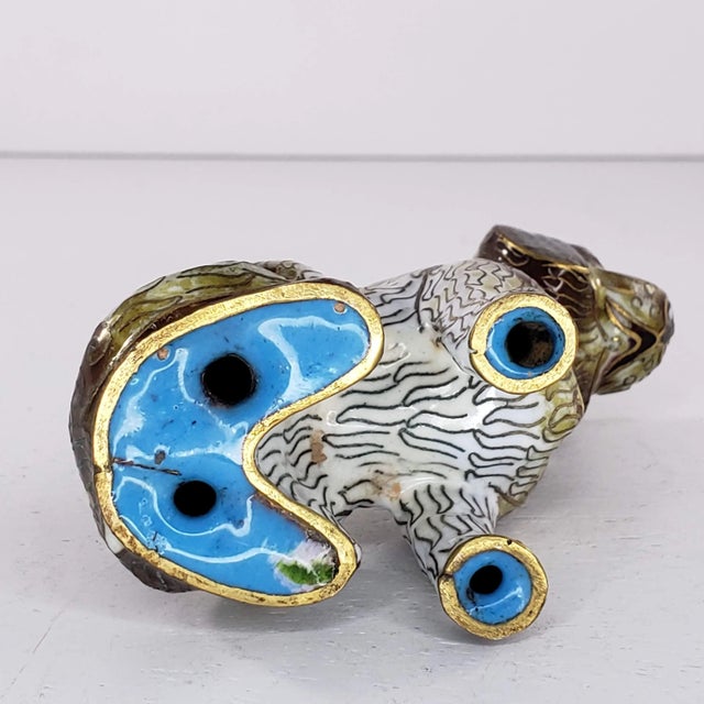 Chinese Mid 20th Century Chinese Cloisonne Dog Figurine For Sale - Image 3 of 7