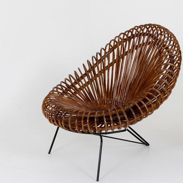1970s Pair of Wicker Lounge Chairs by Janine Abraham and Dirk Jan Rol for Rougier For Sale In New York - Image 6 of 18