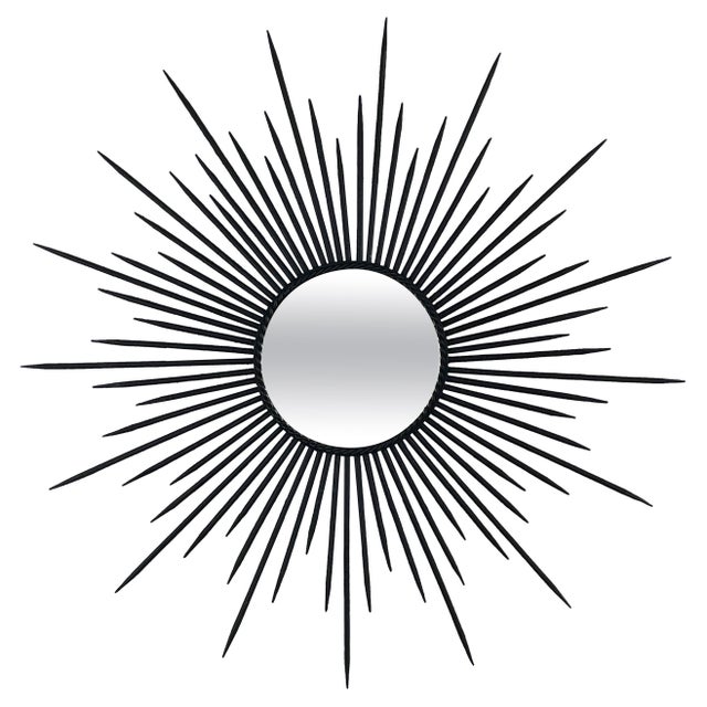 Brutalist Black Wrought Iron Sunburst Mirror, France, 1950s For Sale - Image 17 of 17