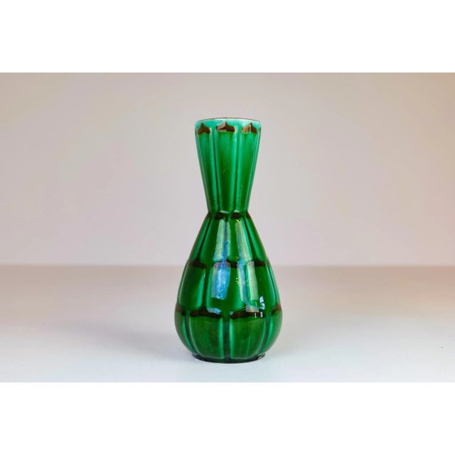 Green Mid-Century Large Green Ceramic Vases and Platter or Bowl from Upsala Ekeby, 1950s, Set of 3 For Sale - Image 8 of 12