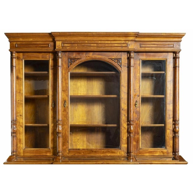 Baroque Antique Portuguese Bookcase in Mahogany, 1800s For Sale - Image 3 of 6