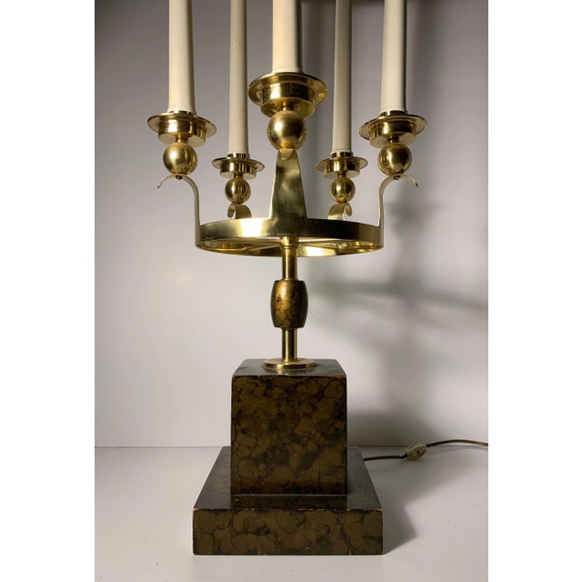 Vintage Candle Stick Lamp in the manner of Tommi Parzinger For Sale In Chicago - Image 6 of 7