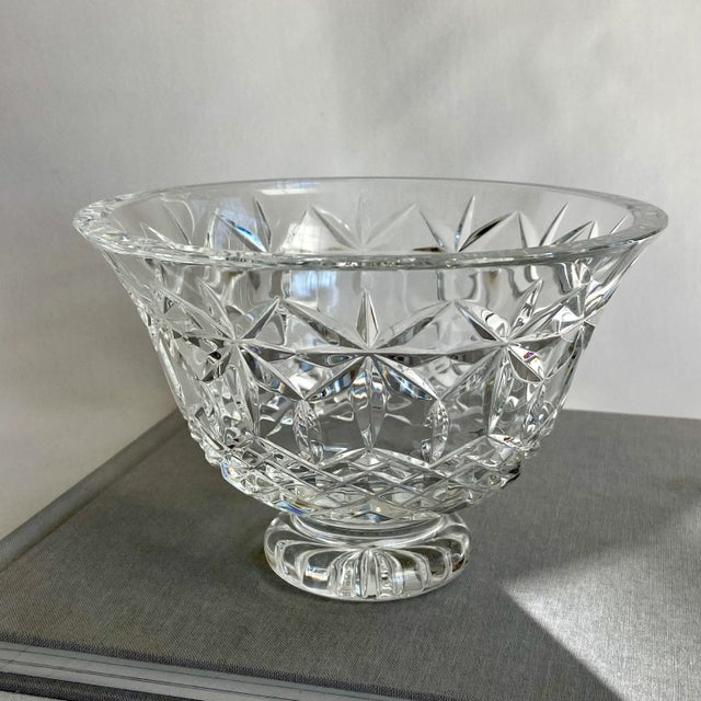Glass Waterford Crystal Footed Bowl For Sale - Image 7 of 9