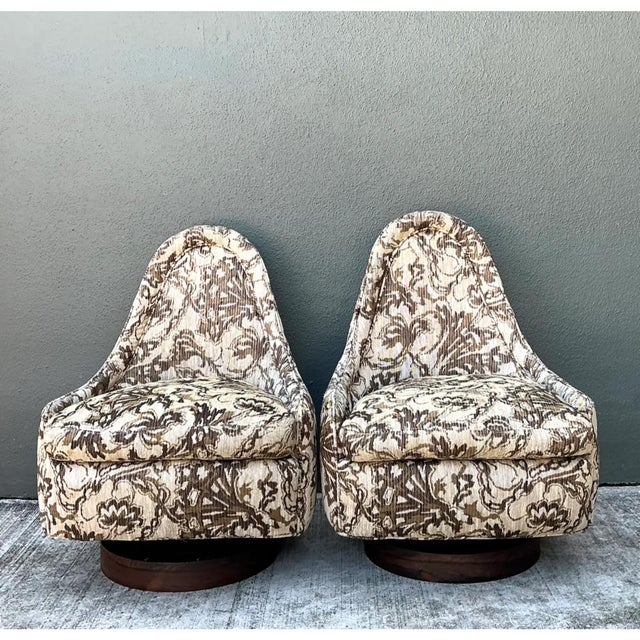 Vintage Milo Baughman for Thayer Coggin Petite Swivel Chairs For Sale - Image 14 of 14