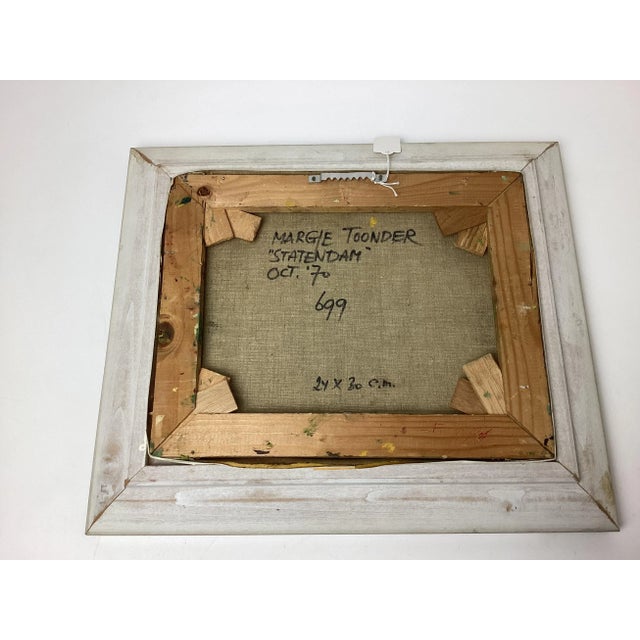 This artwork is a painting on canvas dated 1970.and is hand signed on the back. Margje Toonder is a Dutch artist. She is...