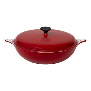 1960s French Mid Century Modern Enameled Cast Iron Braiser For Sale