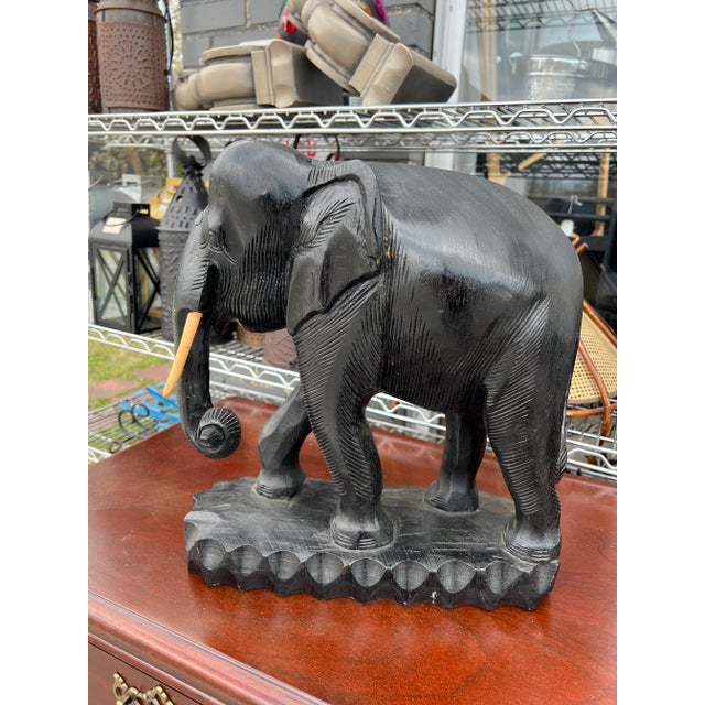 1960s Hand Carved Wood Elephant For Sale In Nashville - Image 6 of 6