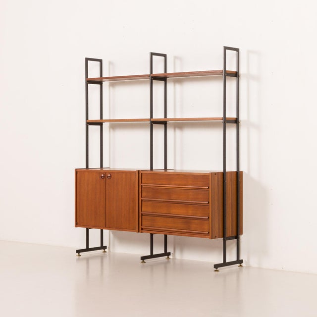 Mid-Century Modern Italian Vintage Free Standing Wall Unit by IMB, 1970s For Sale - Image 3 of 18