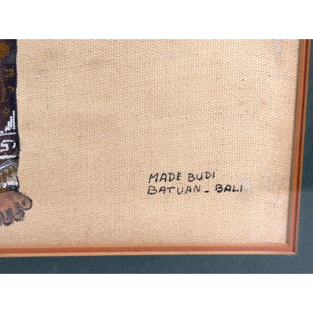 Gold Mid 20th Century I Made Budi Batuan Painting of Balinese Dancer For Sale - Image 8 of 15