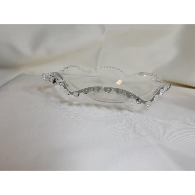 Mid 20th Century 8" Crimped Plate With Handle, Imperial Glass-Ohio, Candlewick Clear For Sale - Image 4 of 4