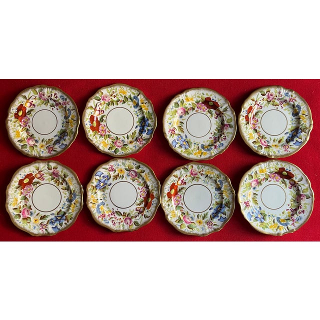 English Fine Bone China Floral 6 7/8" Porcelain Plates by Hammersley - Set of 8 For Sale - Image 12 of 12