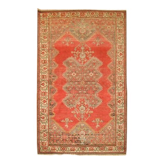 Mid-20th Century Red Brown Handmade Traditional Persian Malayer Rug For Sale