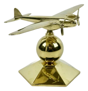 Brass Mosquito Desk Plane Model from de Havilland, 1940s