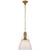 Prestwick 14" Pendant in Antique-Burnished Brass with White Glass Designer: Chapman & Myers Canopy: 5.5" Round Mounting:...