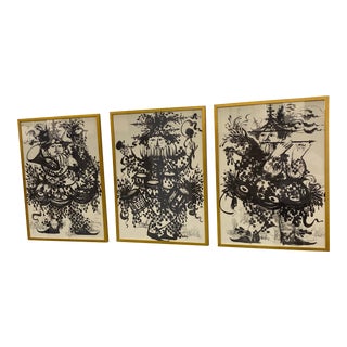 1960s Set of 3 Bjorn Wiinblad Signed Lithographs of Musical Players For Sale