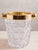 Gold 1960s Mid Century Crystal Modern Ice Bucket With Gold Rim For Sale - Image 8 of 18