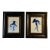 Contemporary 2 Original Abstract Blue Ink Paintings Framed-a Pair For Sale