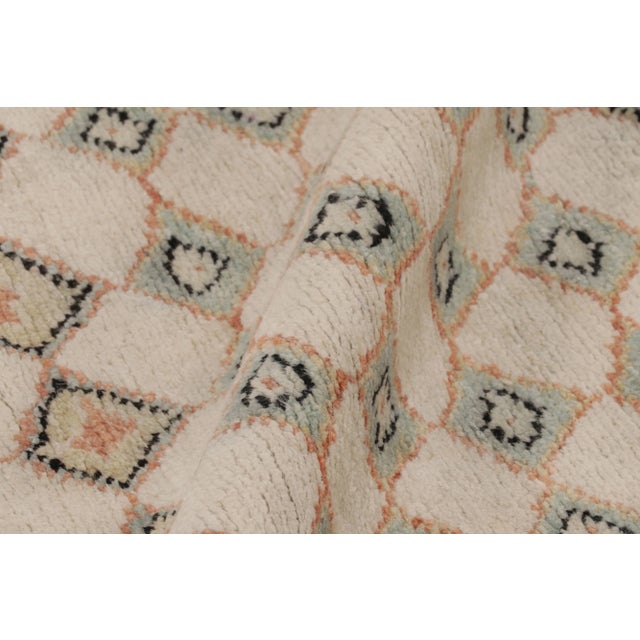 Textile Rug & Kilim’s Modern Moroccan-Inspired Rug in Ivory, Rust, and Mint Abstract Pattern For Sale - Image 7 of 8
