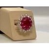 5 Carat Rubelite and 4.5 Carat Diamond 18 Karat White Gold Cocktail Ring Estate For Sale - Image 16 of 18