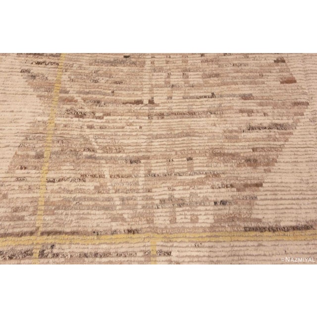 Brown Modern Room Size Tribal Geometric Brown Earth Tone Color Area Rug 11417 For Sale - Image 8 of 9