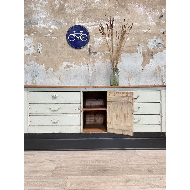 Bank Counter in Patinated Wood, 1900 For Sale - Image 10 of 18