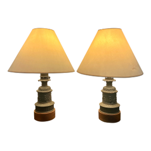19th Century Bronze Gagneau d'Enghien 25, Paris Oil Lamps - a Pair Converted to Electricity