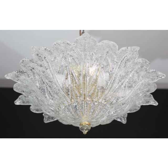 1970s Set of 2 Amsterdam Palmetta, Italian Murano Glass Ceiling Light or Flush Mount For Sale - Image 14 of 17