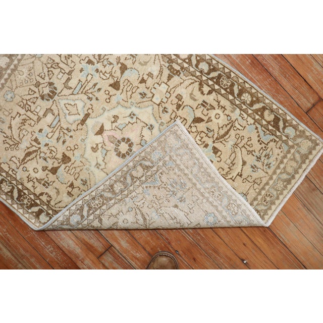 Mid 20th century Neutral Color Persian Sarouk Mini size rug Measures: 2'3'' x 2'11''.