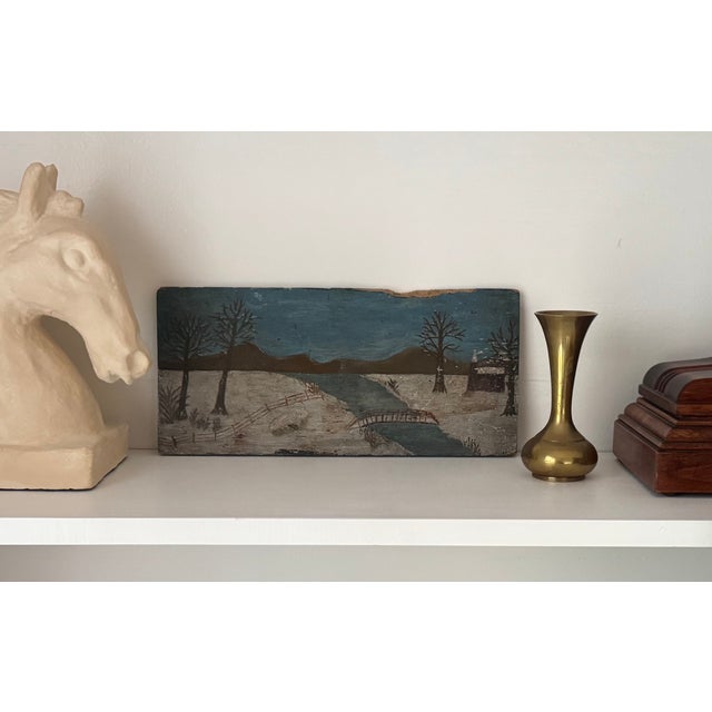 Folk Art 1930s Folk Art Painting on Board For Sale - Image 3 of 5