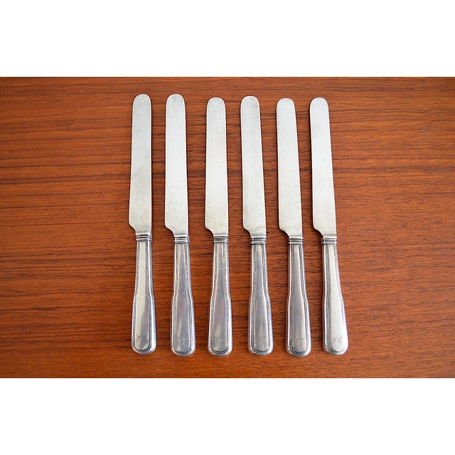 Biedermeier Silver Knife from Andreas Westrup, Denmark, 1846, Set of 6 For Sale - Image 4 of 9