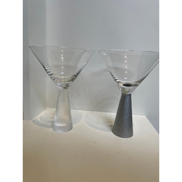 These 10 oz. Martini Glasses differ in base color, but share the heavy, hammered honey-comb design on the stem. Glass A...