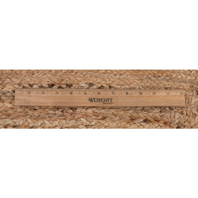 Olive Green Scallop Edge Jute Rug 5x7 Ft. For Sale - Image 9 of 13