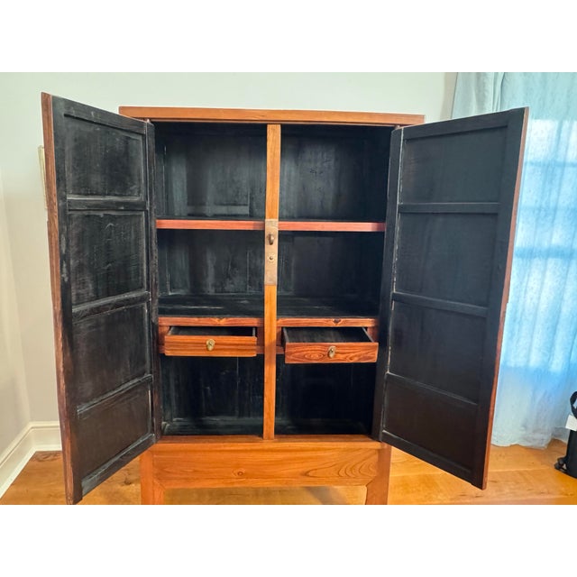 Wood Antique Chinese Wedding Chest For Sale - Image 7 of 9