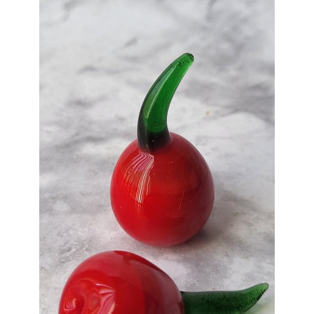 Contemporary Pair of Vintage Blown Glass Cherries For Sale - Image 3 of 9