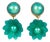 Francoise Montague Earrings Turquoise Green Flowers For Sale