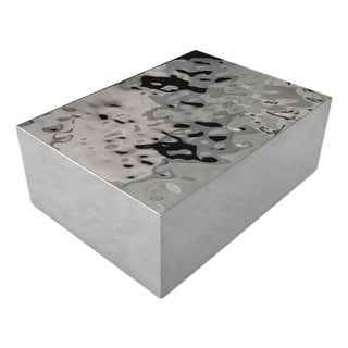 Sculptural Mirror-Polished Stainless Steel Coffee Table by Veliento For Sale