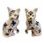 Early 20th Century Blue & White Faience Style Ceramic Cats- a Pair For Sale