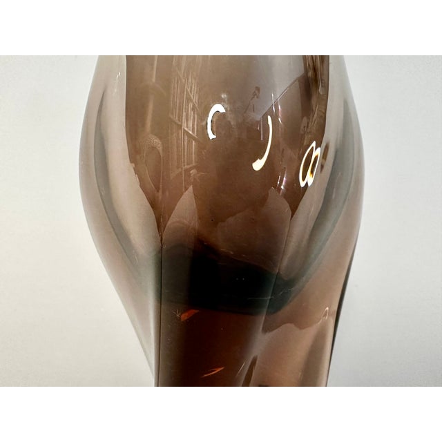 Gray Sculptural Bohemian Smoked Glass Vase by Miroslav Klinger for Zelezny Brod Zbs, Czechoslovakia, 1950s For Sale - Image 8 of 12