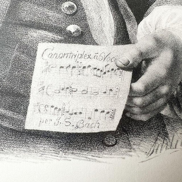 Large Framed Baroque Lithograph of German Composer Johann Sebastian Bach For Sale In Oklahoma City - Image 6 of 10
