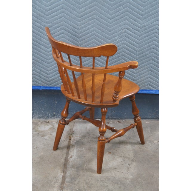 Late 20th Century 2 Ethan Allen Heirloom Maple Nutmeg Comb Back Mate's Chairs 10-6040 For Sale - Image 6 of 11