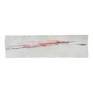 2006 George Turner Abstract Minimalist Red Sunset Landscape Painting For Sale