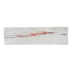 2006 George Turner Abstract Minimalist Red Sunset Landscape Painting