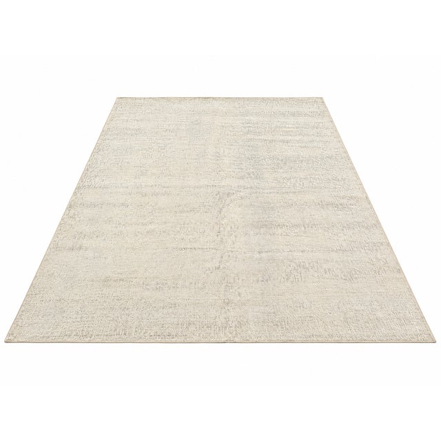 Rh Matrice Wool & Silk Rug – 10' × 14' Ivory | Hand-Knotted Wool & Silk | For Sale - Image 14 of 18