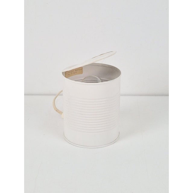 Metal Pop Art White Metal Can Table Lamp by Vrieland, 1970s For Sale - Image 7 of 10
